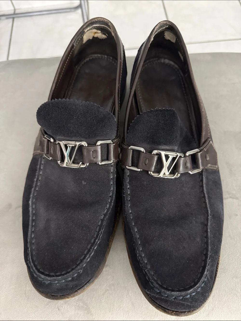 Louis Vuitton | Shoes | Louis Vuitton Black Suede Loafers  display picture 2